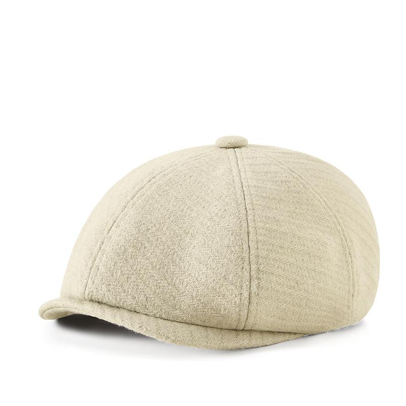 

Осень и зима новая теплая кепка вперед литературная и ретро пара шляпа художника флисовое ощущение внутренняя мягкая верхняя часть фото кепка газетчика женщина M（56-58cm） хаки