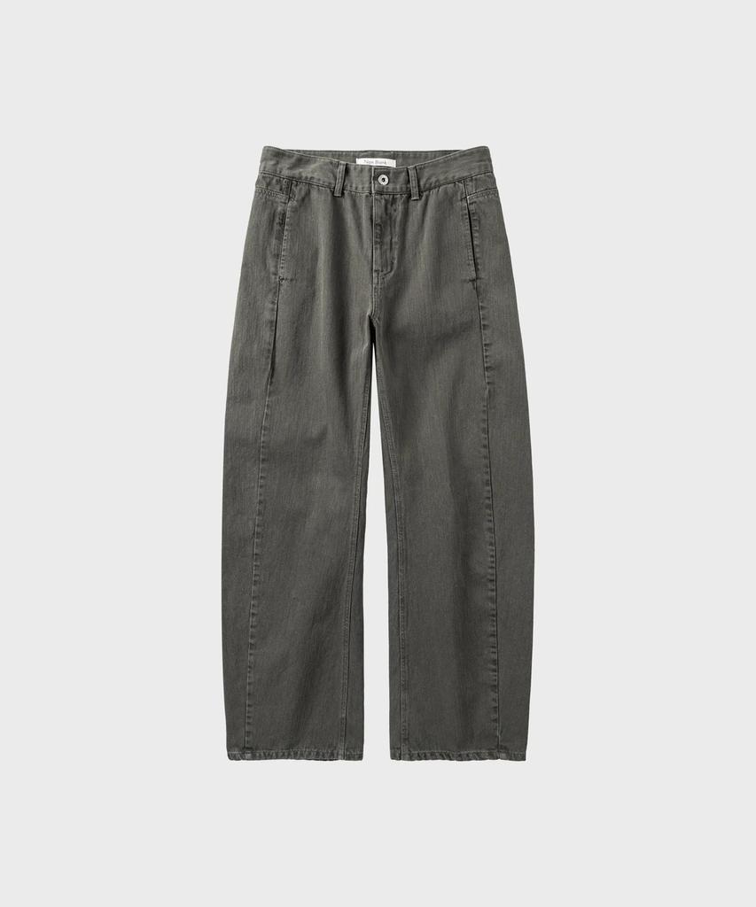 Non Blank Garment-Dyed Curved Denim Pants_Khaki