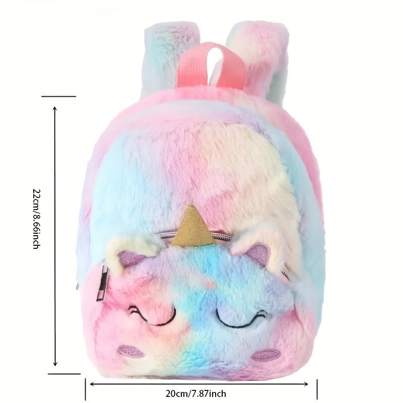Unicorn Preschool Plush Backpack Toddler Animal Rainbow Color Schoolbag Lunch Backpack For Kids Boys Girls Kindergarten Student