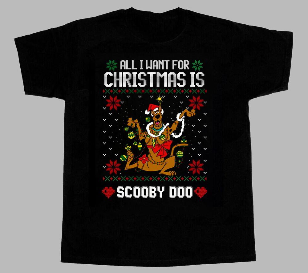 

New Hot Ugly Christmas Scooby Doo Gift For Friends Shirt Black S5XL BB661 Unisex T-Shirt L