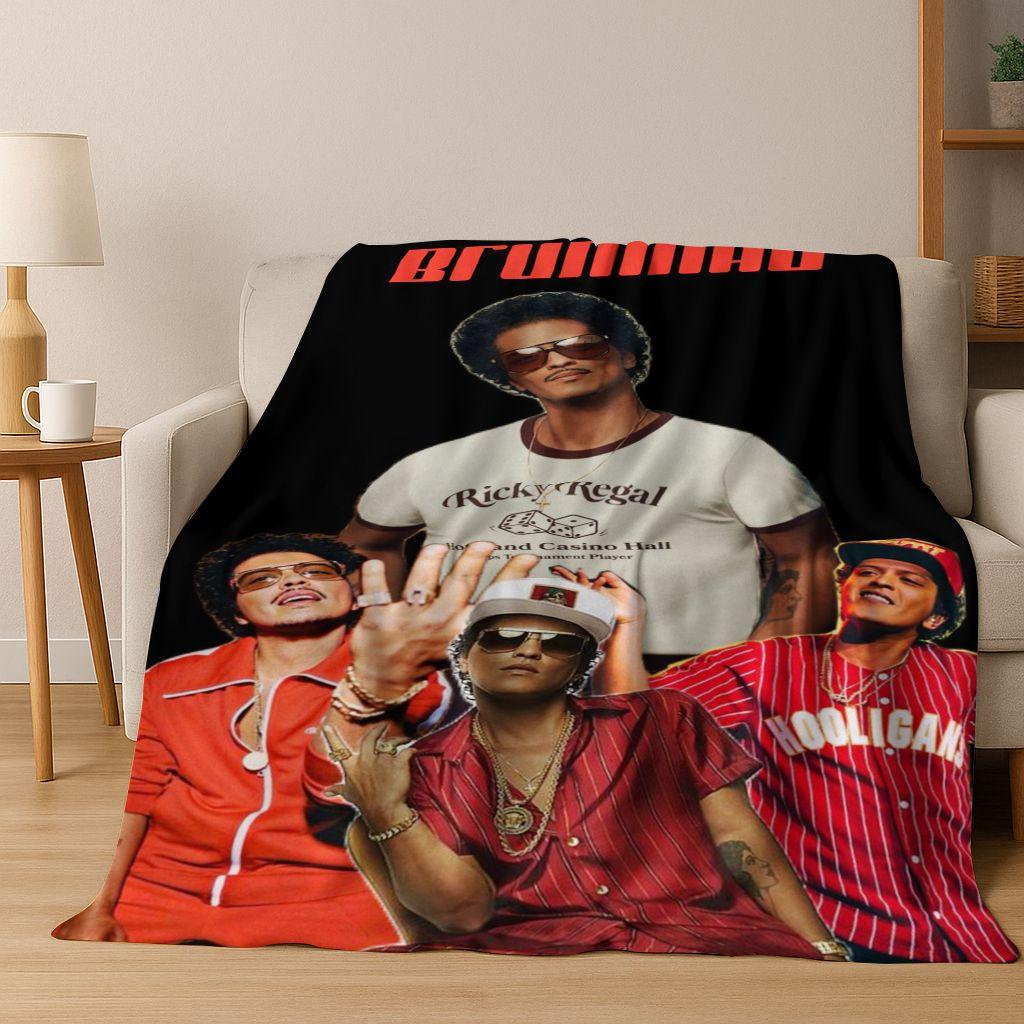 

3D Bruno Mars Superstar Art Flannel Blanket,Cozy Soft Throw Blanket for Home Bedroom Bed Sofa Picnic Office Cover Gift Kid 75x90cm