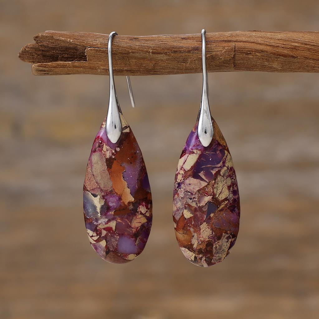 Premium Bohemian Emperor Stone Drop Pendant Earrings Popular I Jewelry Jewelry
