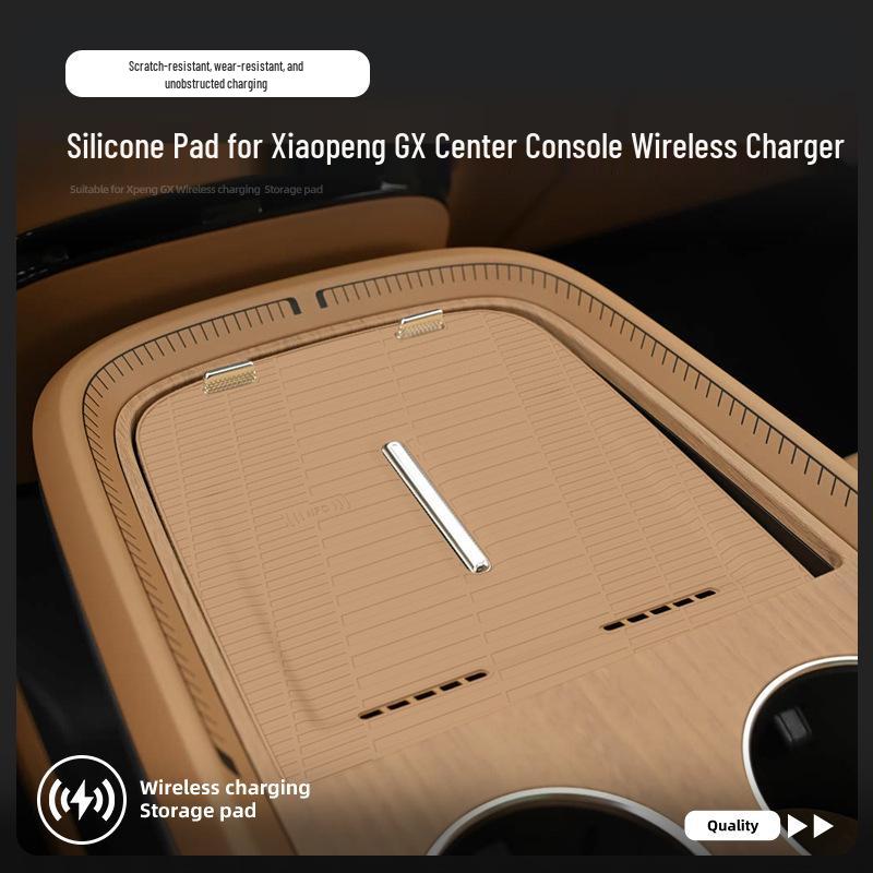 Xiaopeng GX Wireless Charging Silicone Pad: Anti-slip Center Console Protector for 26 Car Models.
