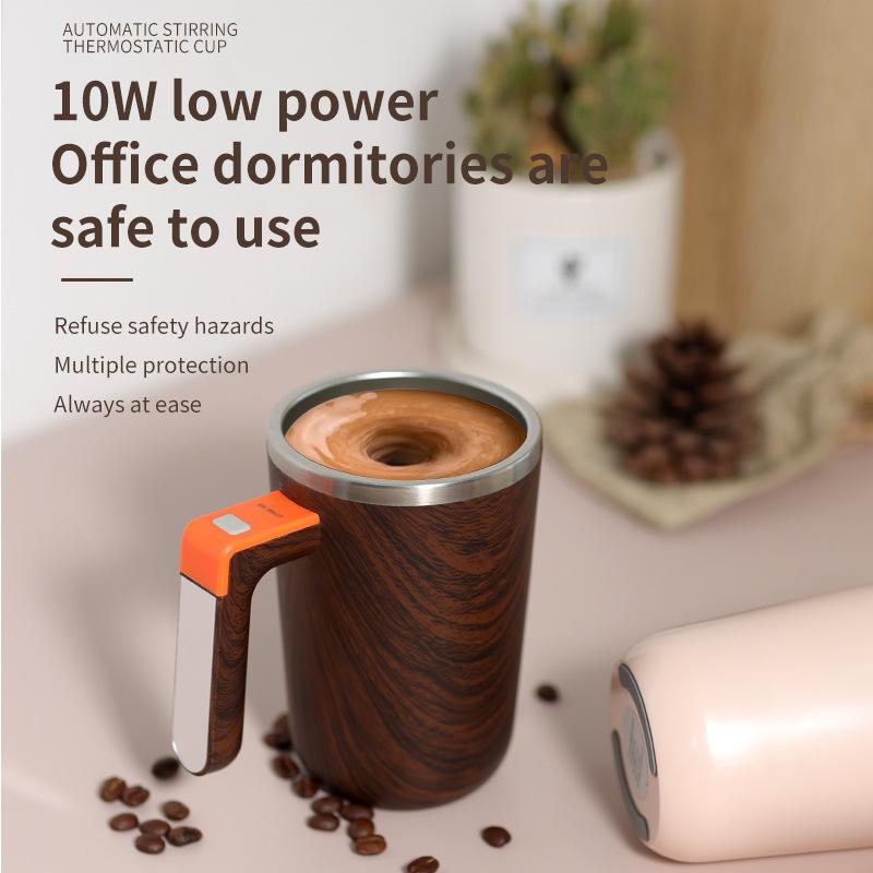 Magnetic Self-stirring Coffee Cup Portable Automatic Mixing Cup Rechargeable Self-stirring Cup with Constant Temperature Heating