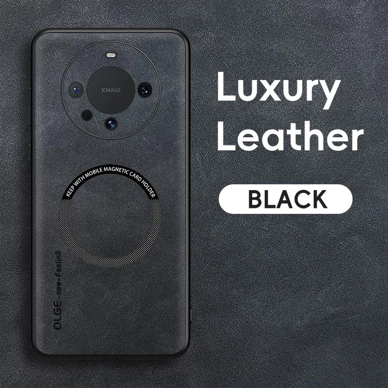For Huawei Mate 60 60 Pro 60 ProPlus Fine Hole Sheepskin Magnetic TPU Soft Edge Anti-Drop Anti Fingerprint Phone Case