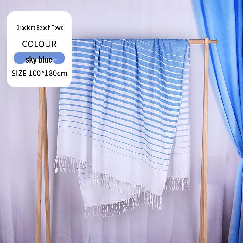 Large & Thick Tassel Turkish Beach Towel – Absorbent, Outdoor Sunscreen Bath Towel