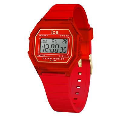 Autorisierter Distributor Ice Watch Uhr 022885 ICE Digit Ice Digit Retro Red Passion Clear Small 32mm [Ice Watch] Herren Damen