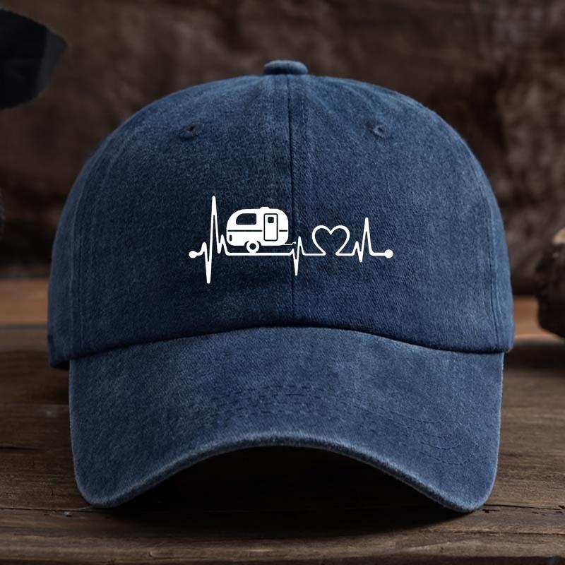 Fun Heartbeat Car Print Baseball Hat Fashionable Versatile Peaked Cap Men's Outdoor Hat