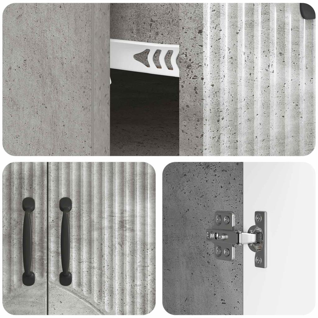 Sideboard Concrete Grey 66 x 34.5 x 87 cm Engineered Wood