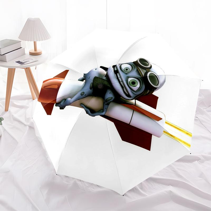 Crazy Frog, Automatic Folding Umbrella, Portable and Foldable Design, 8 Ribs, a Christmas or Birthday Gift.