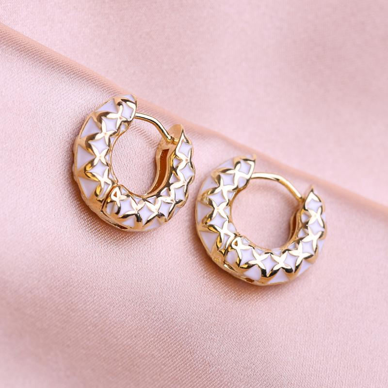 KNIKOO Round Clip Earrings For Women Fashion Flower Earrings Jewerly For Wedding Party Gifts