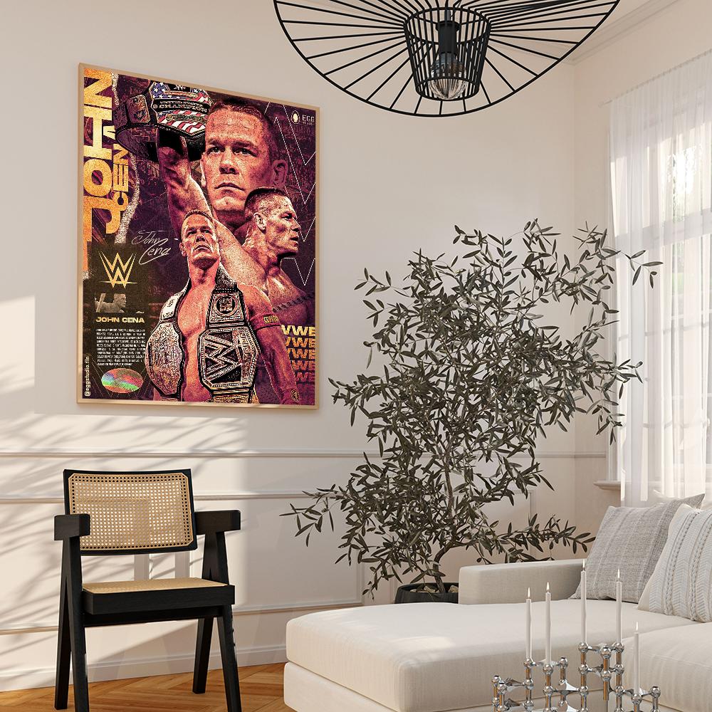 Professionelles Wrestling J-John Cool C-Cena Poster Anime Poster Klebend HD Qualität Wandkunst Retro Poster für Zuhause Kawaii