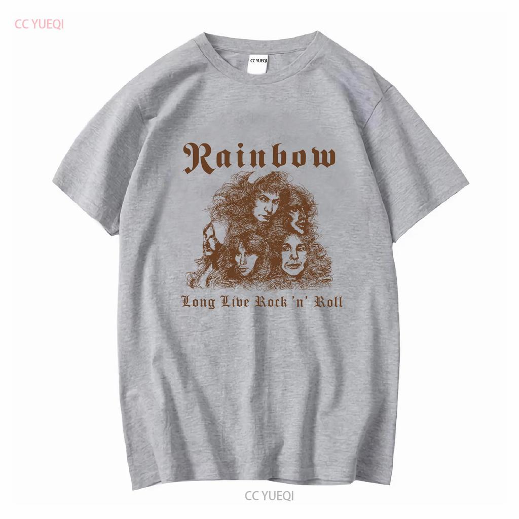 Rainbow band LONG LIVE ROCK N ROLL For Fans All Size T Shirt 1RT2214 or short sleeves vintage Washed graphic designer clothes