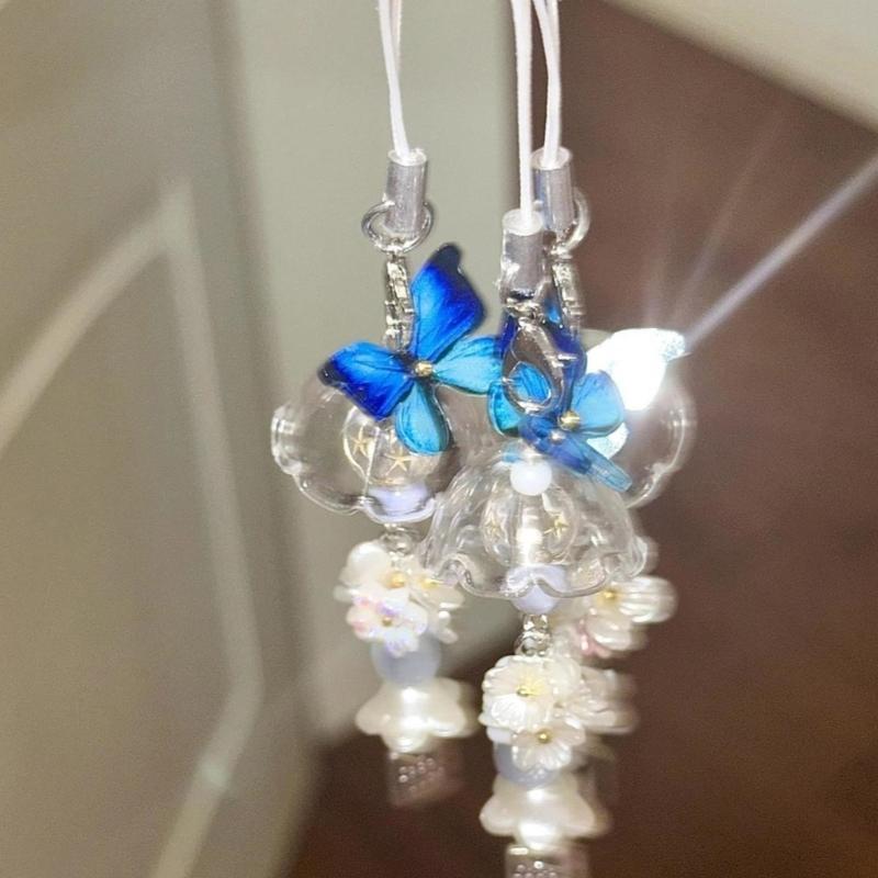 Handmade Acrylic Phone Charm Lanyard Chain Feature Interchangeable Beads For Girls Trendy Jewelry Accessory