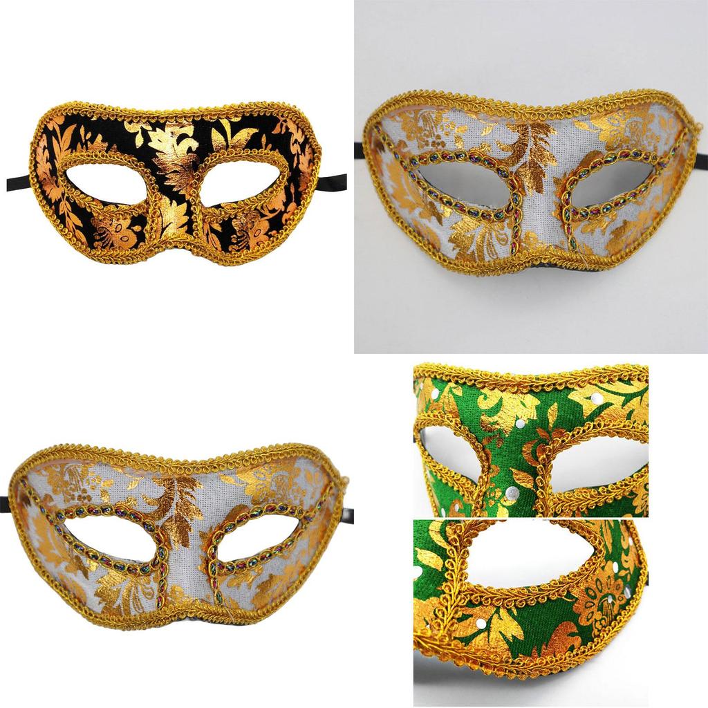 Mysterious Angel Halloween Masquerade Party Men's Mask Plush Cloth Half Face Mask With Fabric Edges