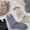 Winter New Products Thickened Cloth Label Color-Blocking Striped Warm Socks Thick Line Contrast Furry Women'S Socks