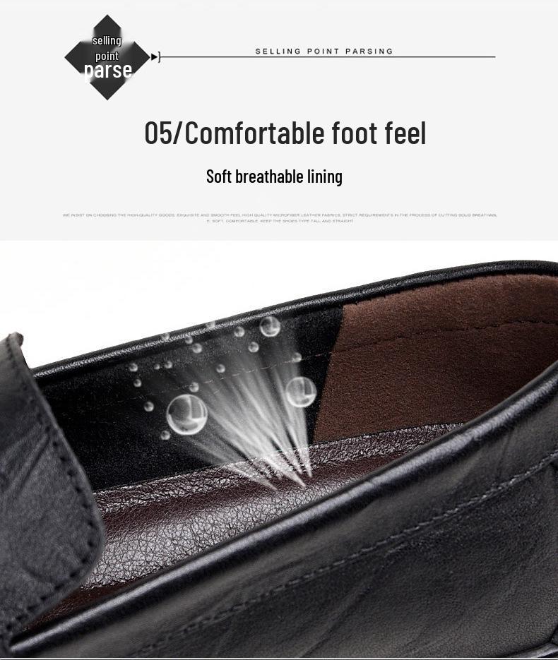 Men's Breathable Cowhide Loafers - New Style Casual Business Leather Shoes