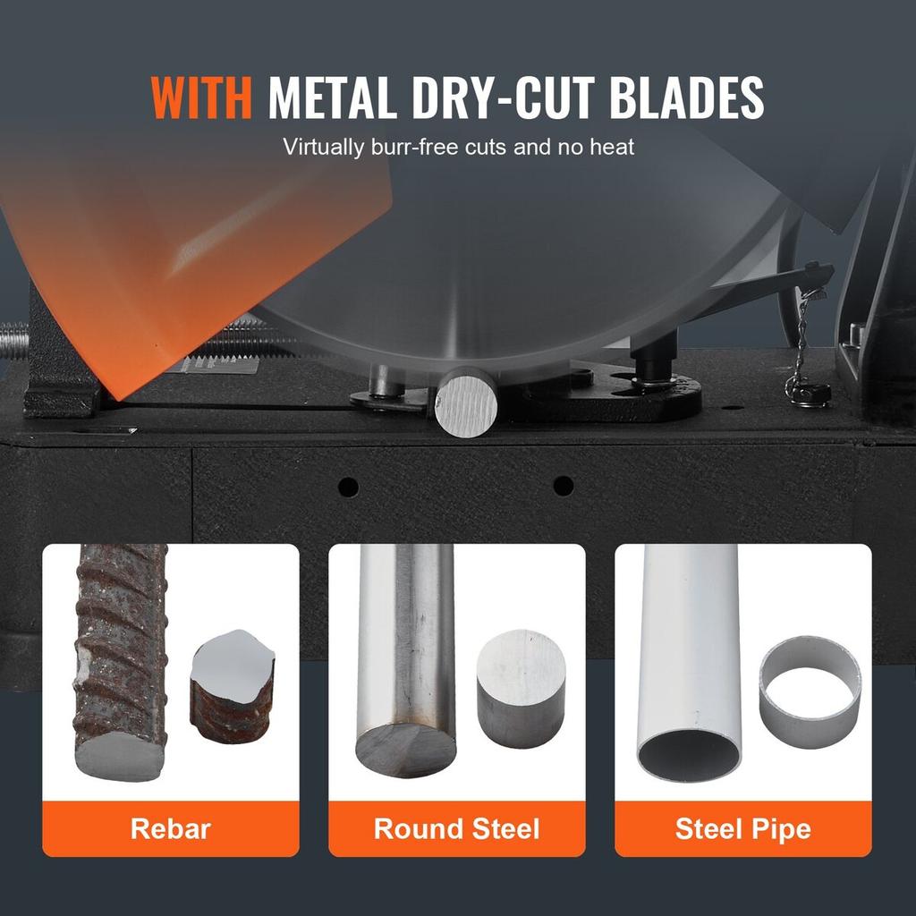 Chop Saw 14in Mitering Chop Saw for Cutting Metal Dry Cut Saw 45° Angle