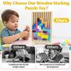 Wooden Stacking Puzzle Toy for 3+ Year Olds Kids,Wooden Stacking Puzzles Brain Teasers 3D Russian Blocks Board,Montessori Toys