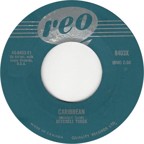 

7inch Record MITCHELL TOROK - Caribbean 458403S2 Reo 1959 Canada Pop Used