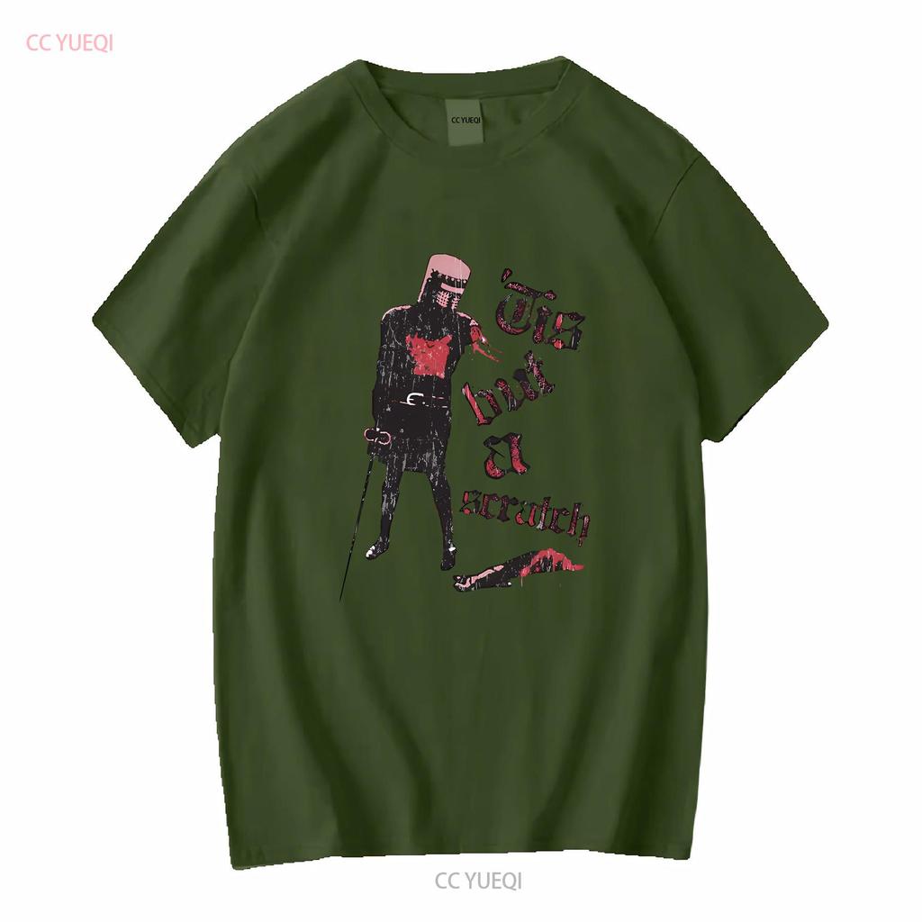 È solo un graffio Monty I Cavalieri della Python Nera Cavaliere Nero di Cocco Maglietta vintage Lavata Versatile Unisex Elastica streetwear