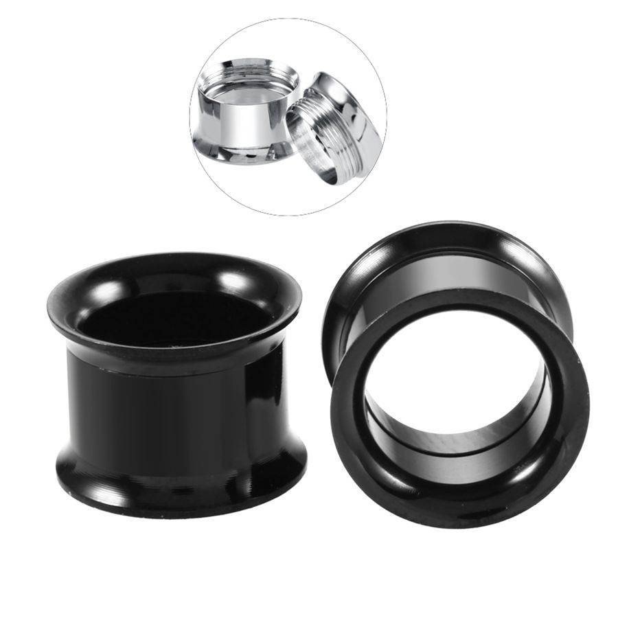 2pcs/lot Steel Ear Plugs and Tunnels Ear Piercings Hollow Screwed Earring Expander Earlets Gauges Body Piercing Jewelry 2MM-20MM