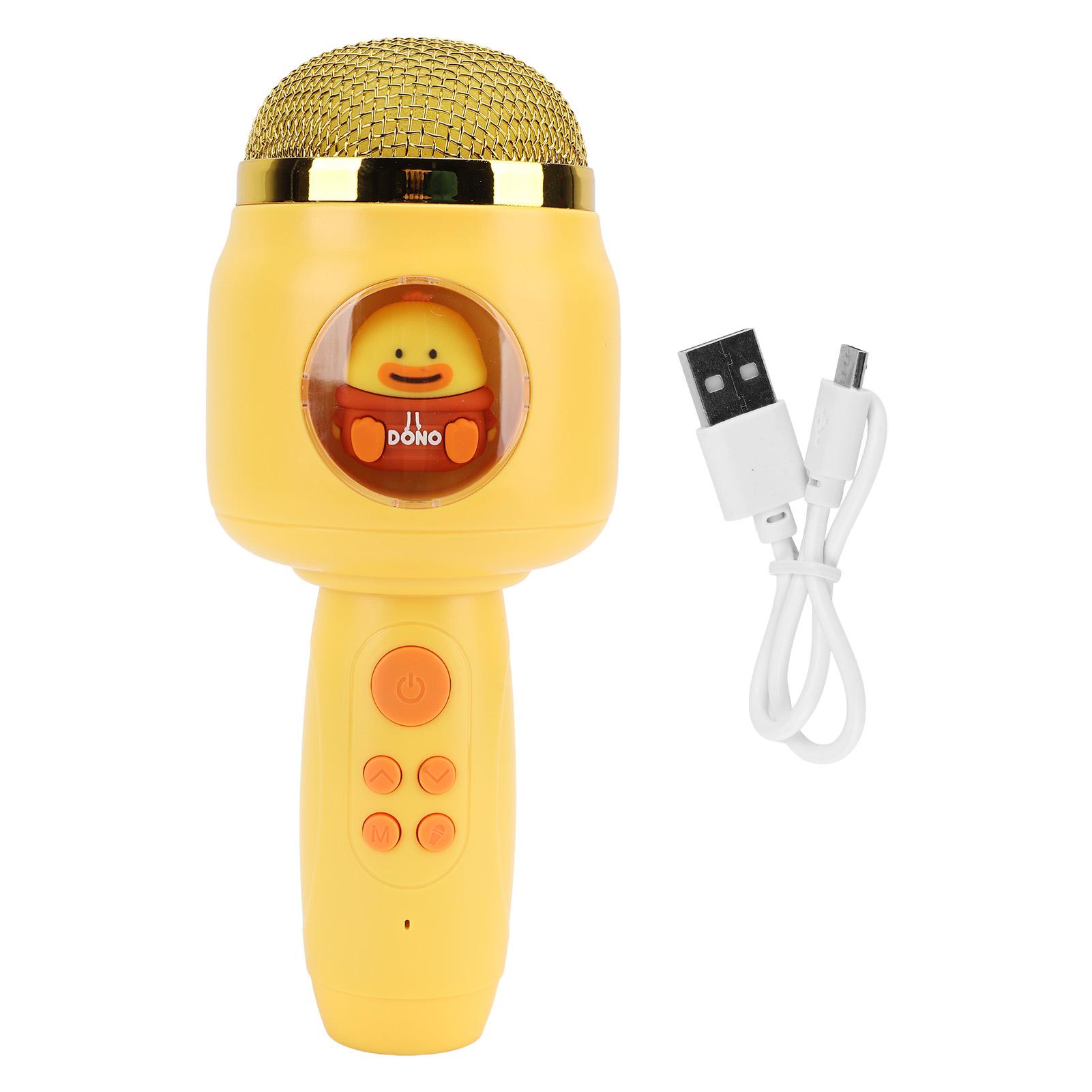 

Cute Children Microphone Wireless Bluetooth Lovely Household Handheld Mic Microphone for Party Pink жёлтый