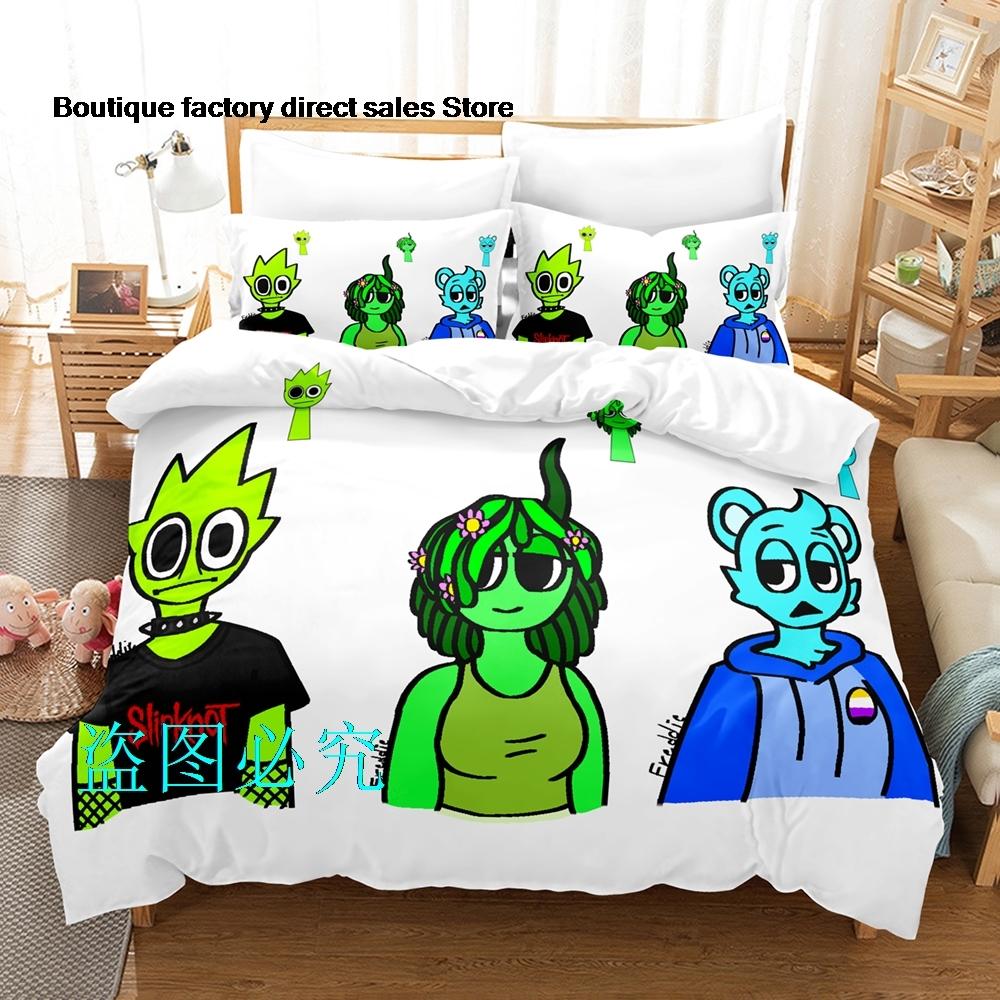Sprunki Bedding Set Single Twin Full Queen King Size Bed Set Adult Kid Bedroom Duvetcover Sets Anime parure de lit Bed