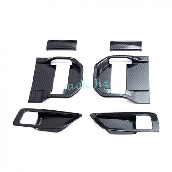 For -2024 Toyota Sienna Interior Door Handle Surrounds Trims Carbon Fiber