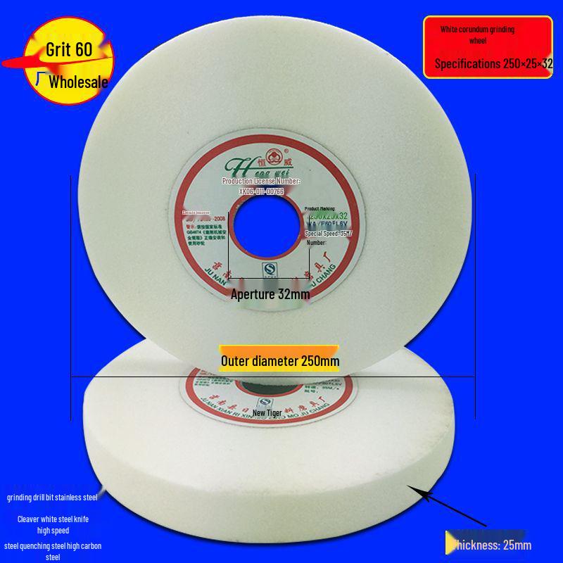 Multi-Material Grinding Wheel: White Corundum, Brown Corundum, Green Silicon Carbide - Perfect for Bench Grinders and Knife Sharpeners