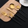 30Pcs Tableware Set Stainless Steel Flatware Matte Dinnerware Set Gold Cutlery Set Cake Fruit Fork Kitchen Knife Fork Spoon