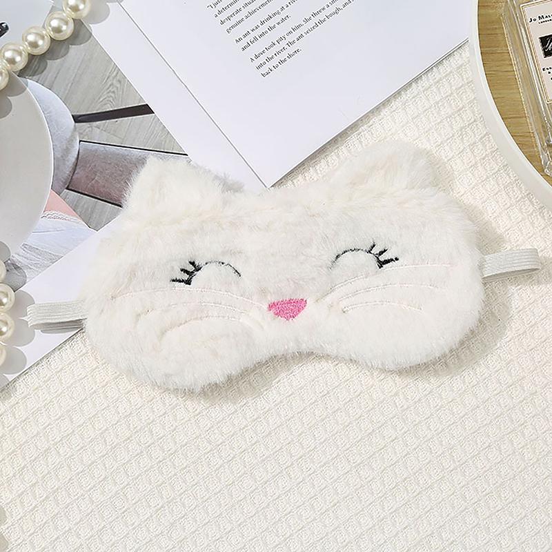 1Pc Cute Cartoon Cat Plush Sleeping Eye Mask Comfortable Sleep Mask Sleep Aid Traveing Home Shading Light Eye Cover Eyeshade