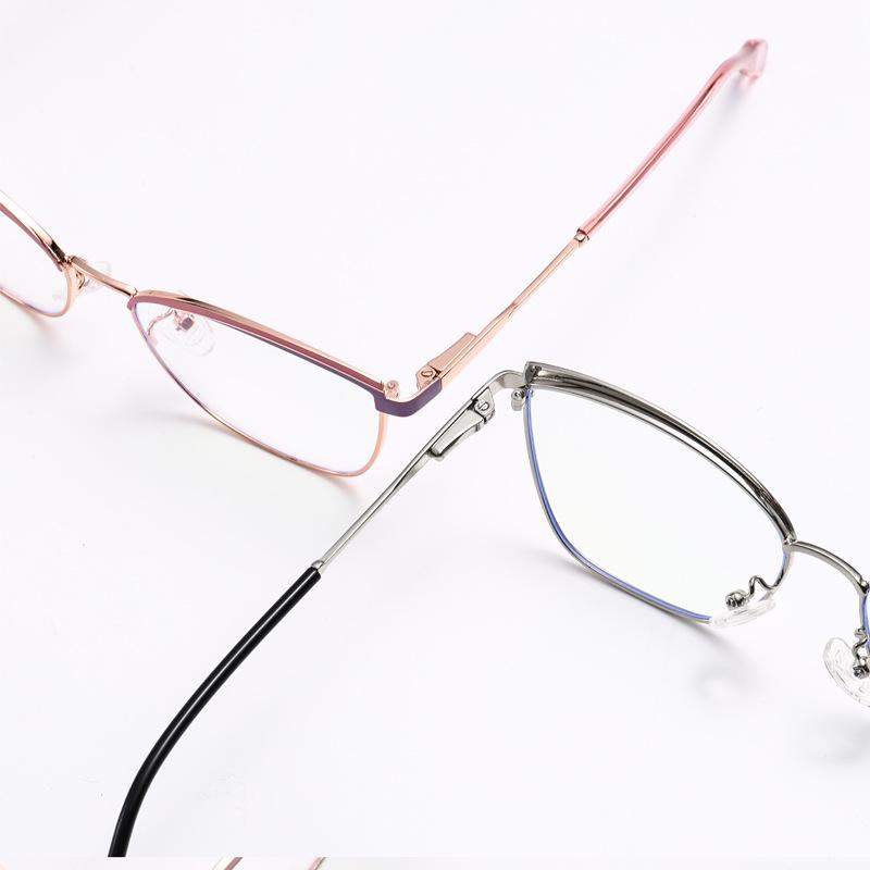 6205 New Trendy Metal Cat Eye Fashion Anti-Blue Flat Mirror, European And American Fashion Spring Foot Glasses