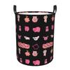 National Pig Day Sticker Pack Dirty Laundry Baskets Foldable Large Waterproof Clothes Storage Basket For Home Kids