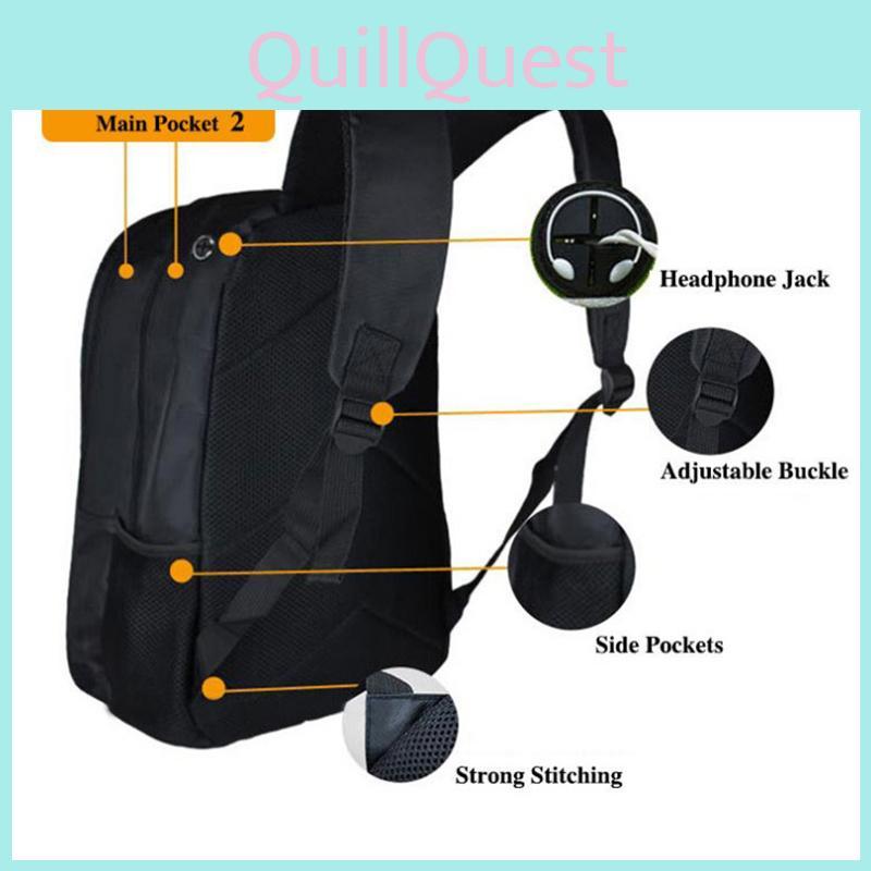 Durable Tom Clancy Rainbow Six Siege Backpack With Adjustable Shoulder Straps And Headphone Jack