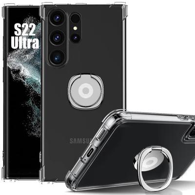 Case - BOOLING - for Samsung Galaxy S22 Ultra - Shockproof Silicone - Slim - Transparent - Adjustable Stand