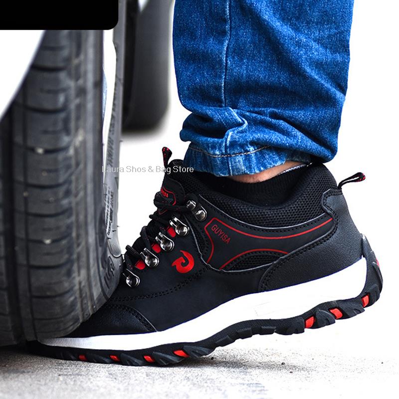 Fashion Male Work Sneakers Steel Toe Cap Work Safety Boot Comfort Men Boots Anti-puncture Safety Work Shoes Men Indestructible Shoes