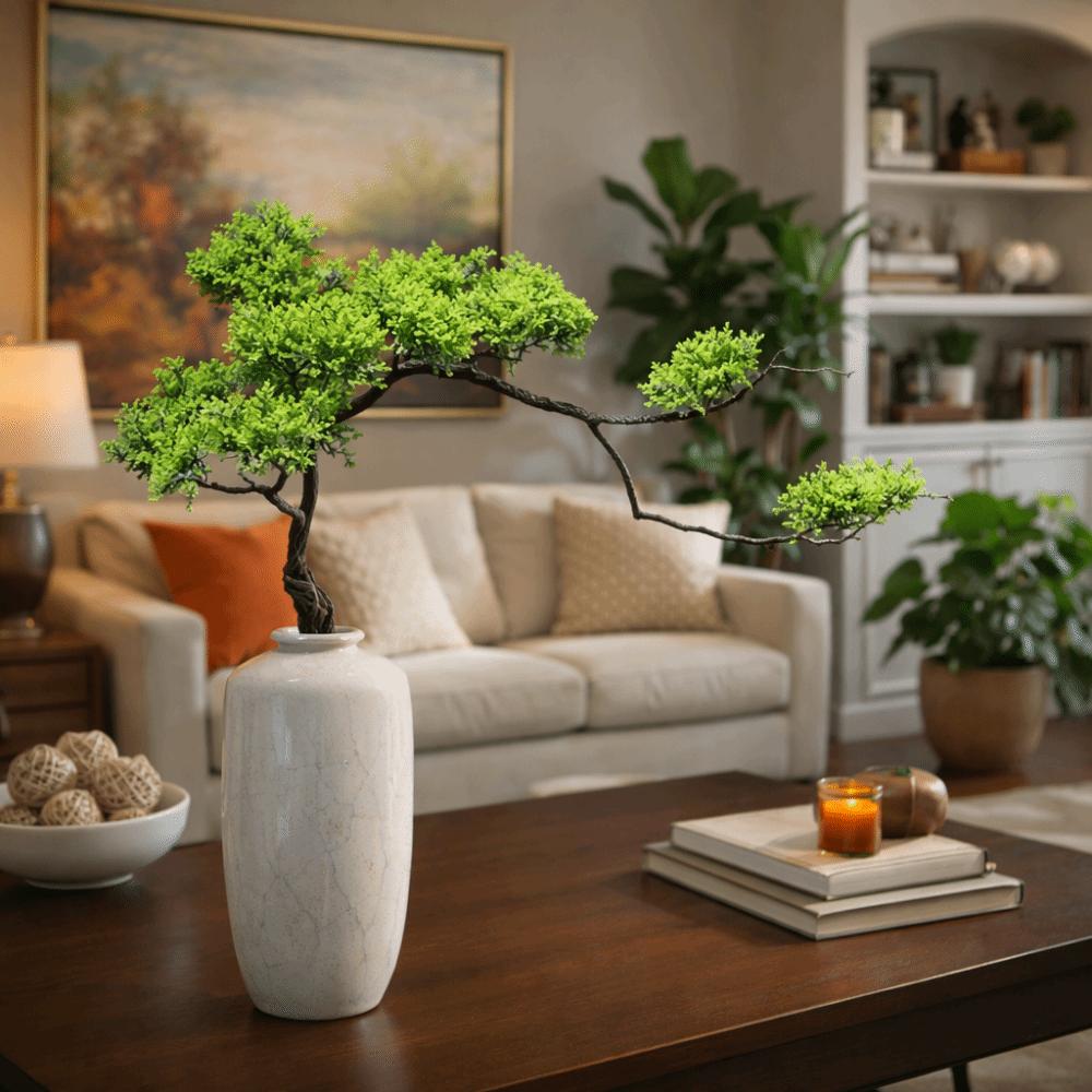 Plastic Bonsai Pine Tree Flexible Welcome Pine Tree Simulated Pine  Tea Table Decoration