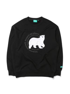 BBC EARTH Animal Embroidered Fleece Sweatshirt_Black