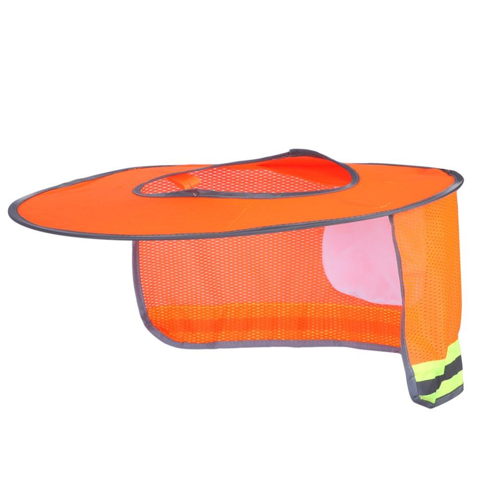 Reflective Hard Hat Orange Helmet Portable Sun Shade  Outdoor