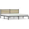 Metal Bed Frame without Mattress Sonoma Oak Finish 193 x 203 cm