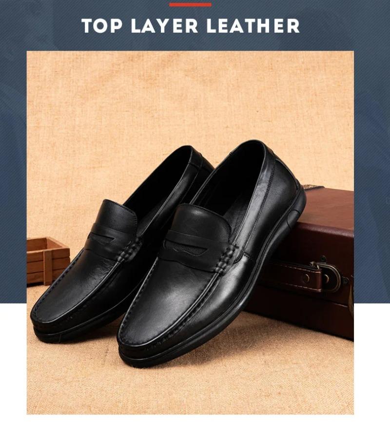 High-end Genuine Leather Men Casual Shoes Italian Mens Loafers Moccasins Breathable New Male Driving Shoes Office Formal Shoes