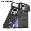 KEYSION 360° Rotating Ring Stand Phone Case for OPPO Realme 16 Pro 5G 16 Pro+ Slide Camera Protection Magnetic Shockproof Cover