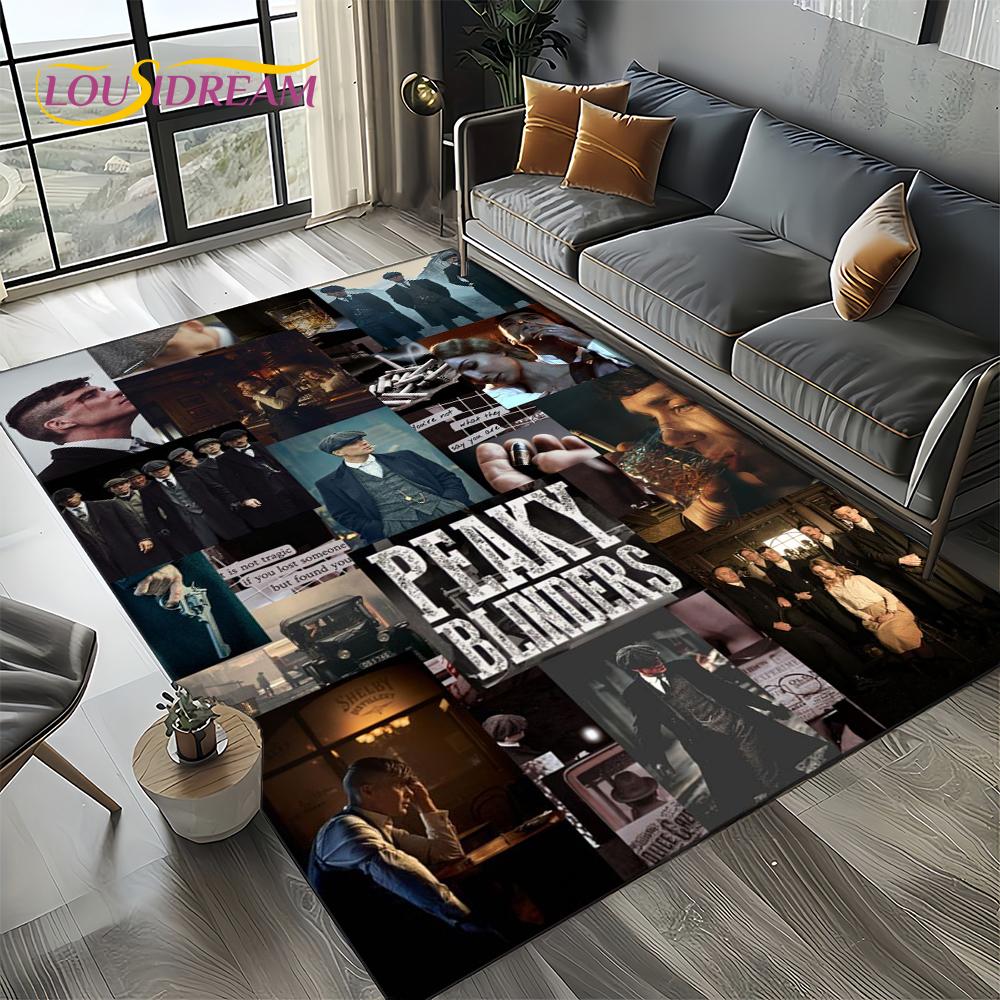 Nuovo Tappeto Tommy Shelby P-Peaky B-Blinders per Camera da Letto Soggiorno Casa Decorazione Divano, Decorazione Tappetino Gioco per Bambini Regalo