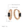 Luxury Black Natural Zircon Earrings For Women Fine  Rose Gold Bride Earrings Vintage Wedding Jewelry Gift Fashion