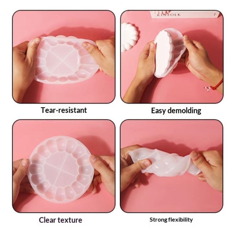 Round Bubble Coaster Silicone Molds For Diy Epoxy Jewelry Storage Tray, Plastic Tray Cement Cup Pad Injection Resin Mold