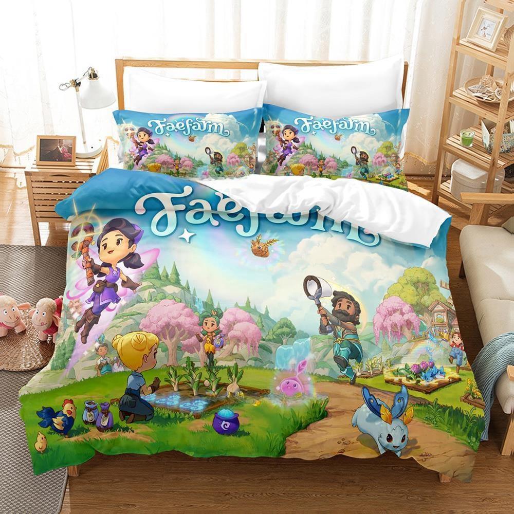 Neues Fae Farm Bettwäscheset Einzelbett Twin Full Queen King Size Bettset Erwachsene Kind Schlafzimmer Bettbezugsets 3D-Druck Bettlaken-Set