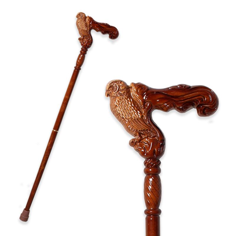 95cm Lucky Owl Handle With German Beech Wooden Walking Stick For Men Brownish Red Fashionable Canes Women Wooden Sticks