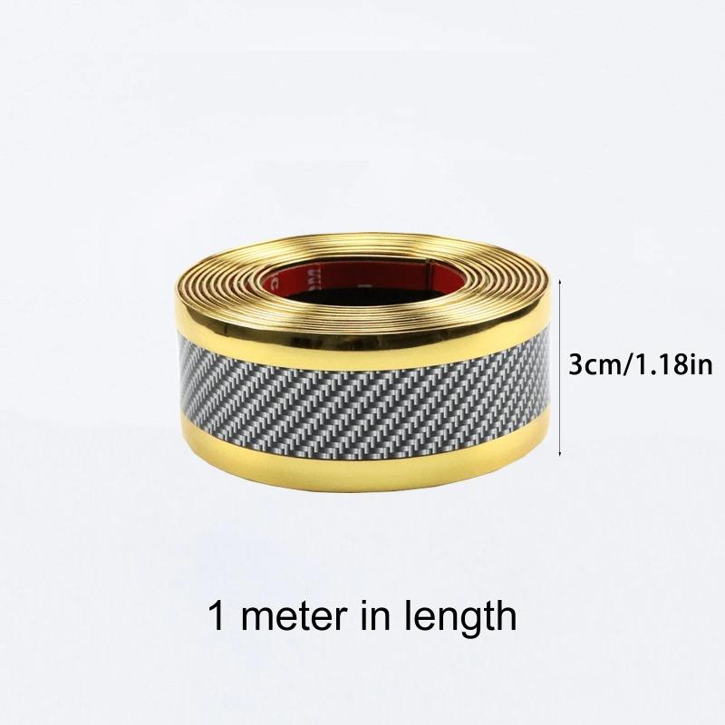 

1-Piece Universal Car Door Sill Protector-1-Meter Carbon Fiber Pattern Anti-Scratch Strip for Interior Modification & Decoration