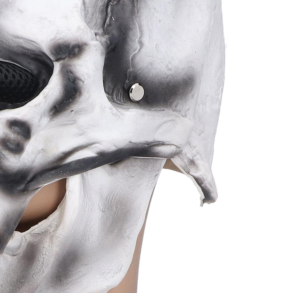 Halloween Scary Skull Mask Adult Full Head Latex Skull Helmet Glowing Eyes with Moving Chin
